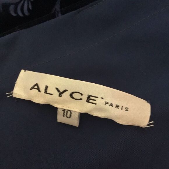 Alyce Paris Women's Royal Blue Velvet Cocktail Prom Dress - Picture 8 of 10